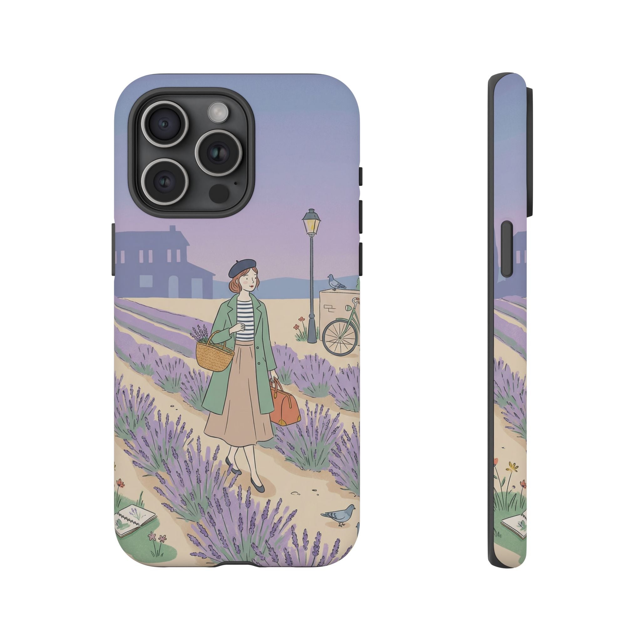Lavender Field iPhone Case | Vintage Travel Illustration Protective Case