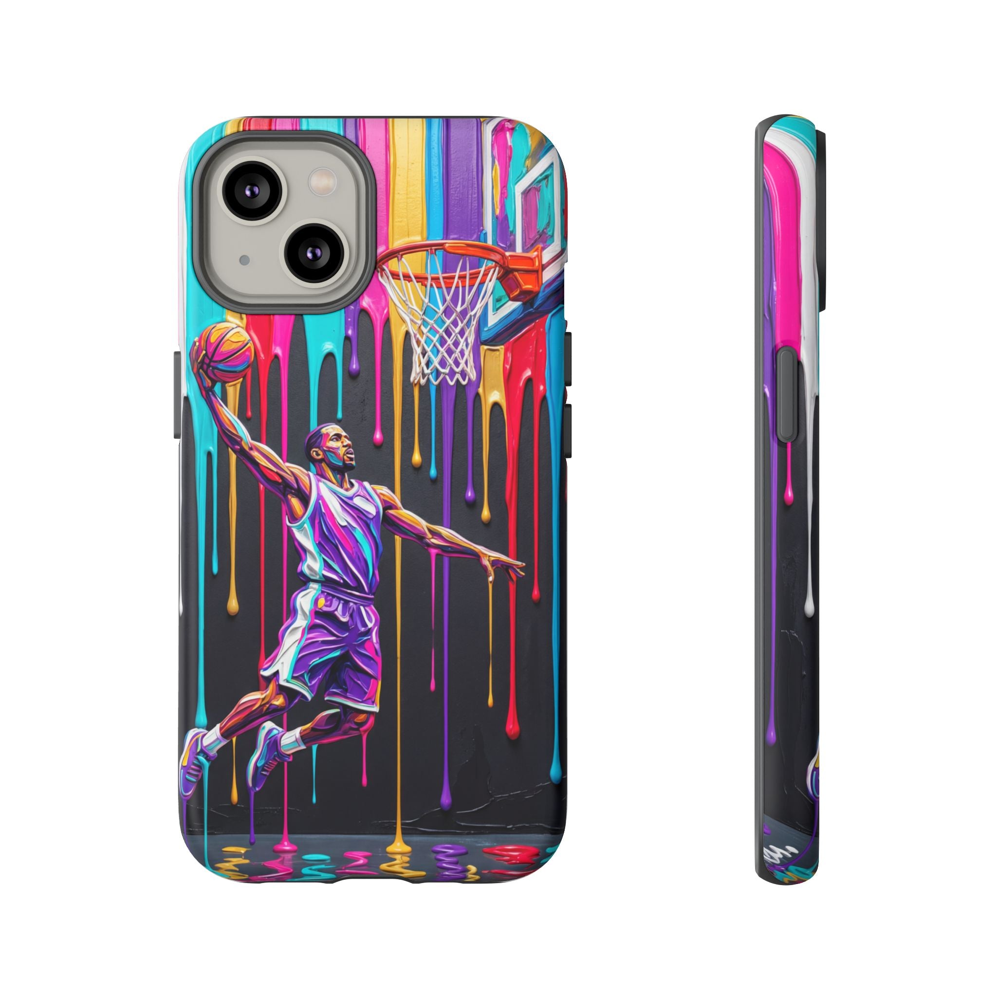 Color Splash Basketball iPhone Case | Vibrant Drip Dunk Design