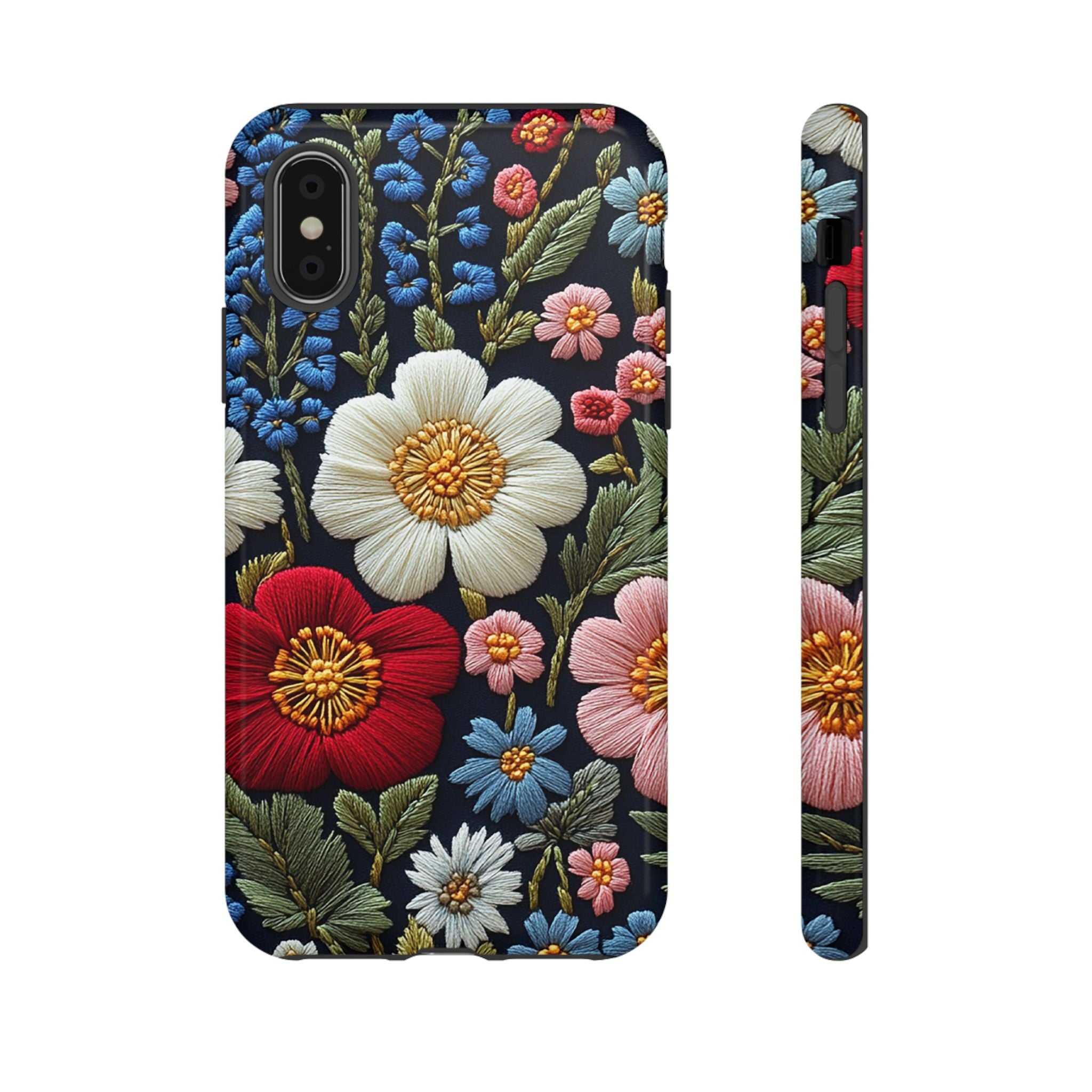 Floral Embroidered Garden iPhone Case