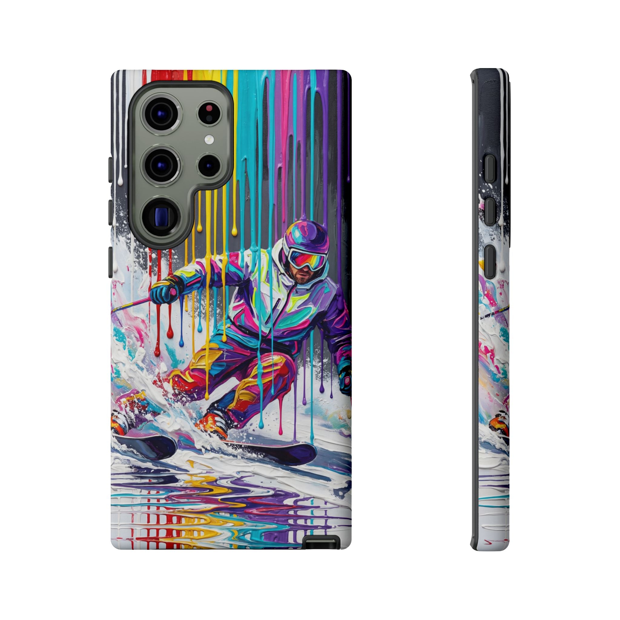 Colourful Skiing Drip Art Tough Samsung Galaxy Phone Case