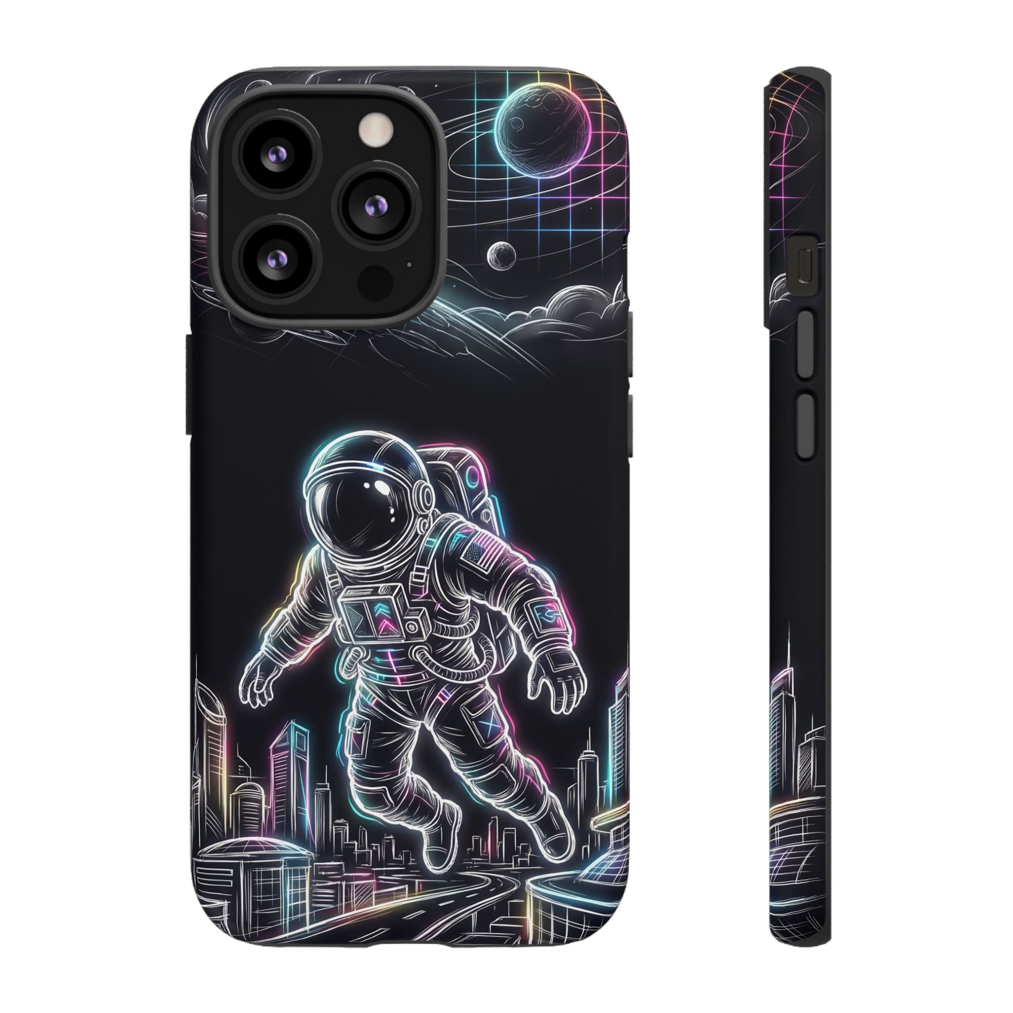 Space Explorer Astronaut Neon iPhone Case