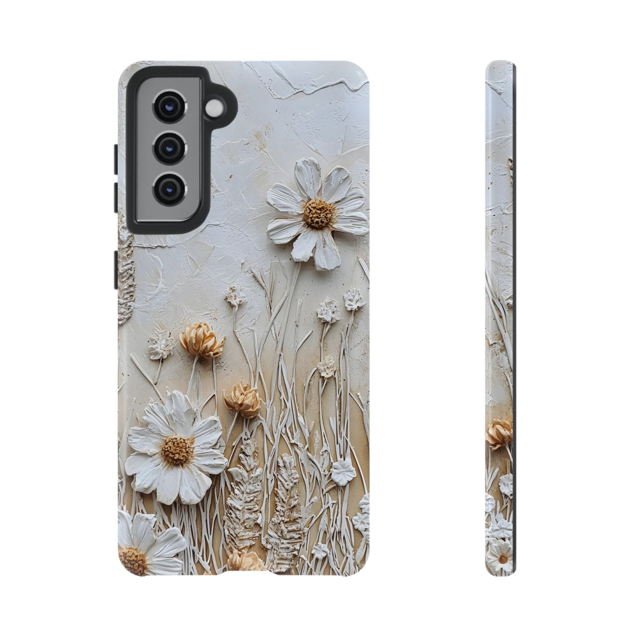 Textured Daisy Art Floral Relief Samsung Galaxy Case