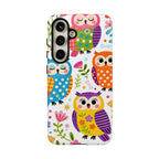 Simpatica Cover Protettiva Búho Colorato per Samsung Galaxy | Cover Rigida con Fantasia di Búho Carino