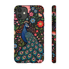 Peacock Floral Tough iPhone Case | Protective Phone Case with Colorful Garden Design
