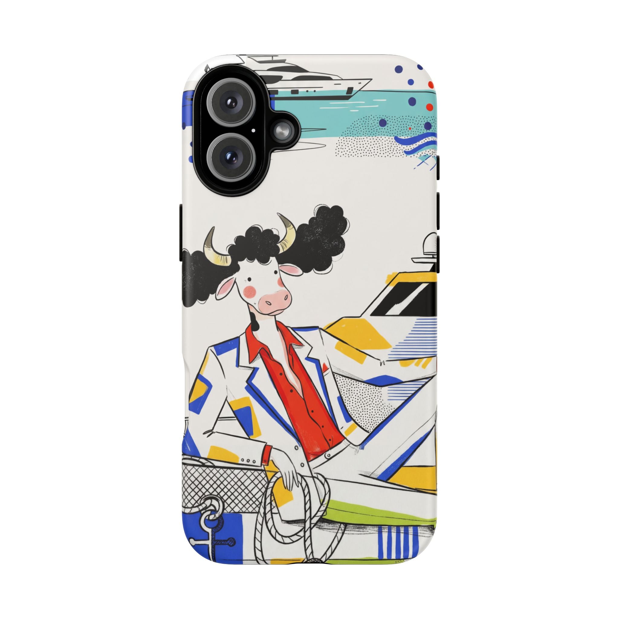 Nautical Cow Graphic Protective iPhone Case