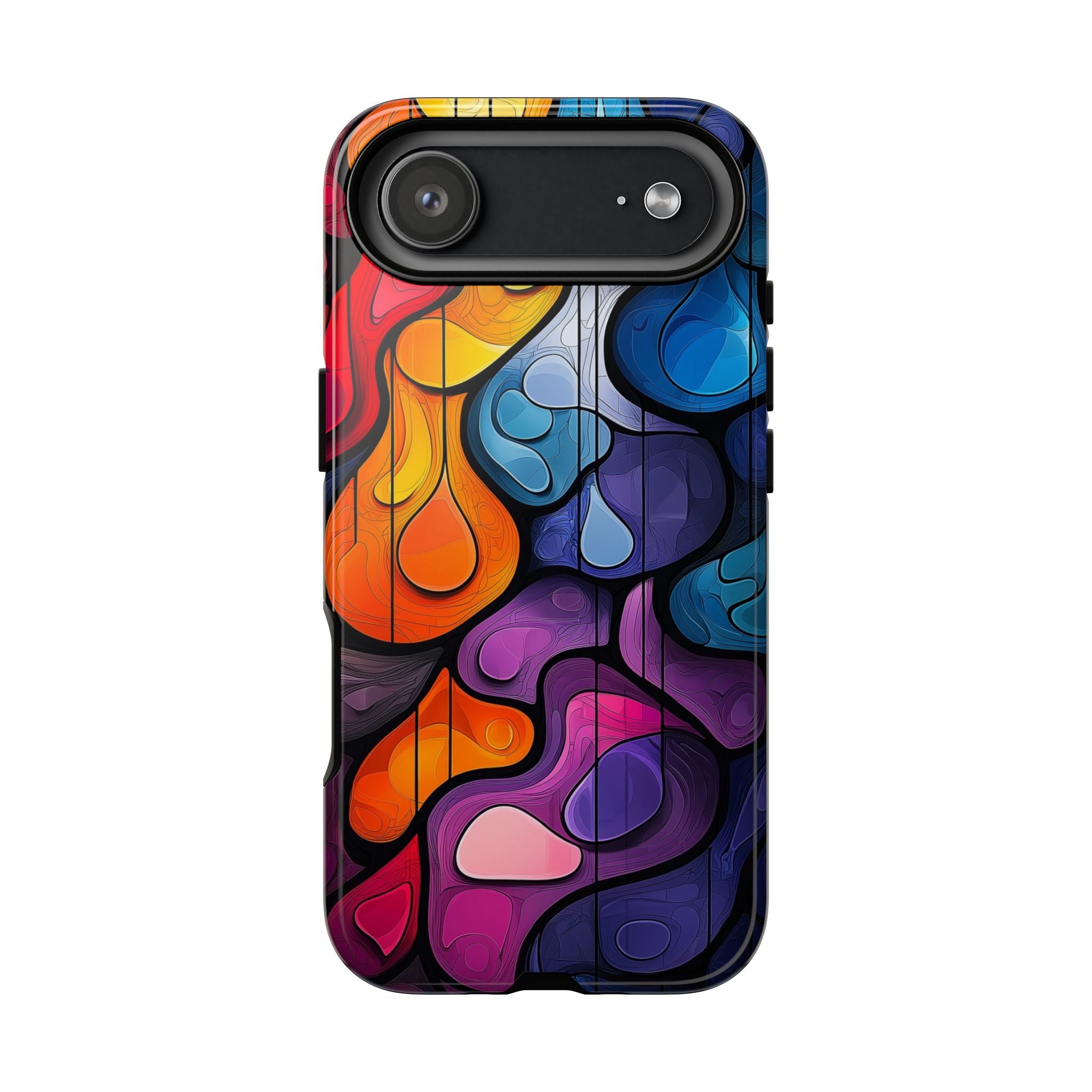 Abstract Colourful Drop iPhone Case — Vibrant Stained-Glass
