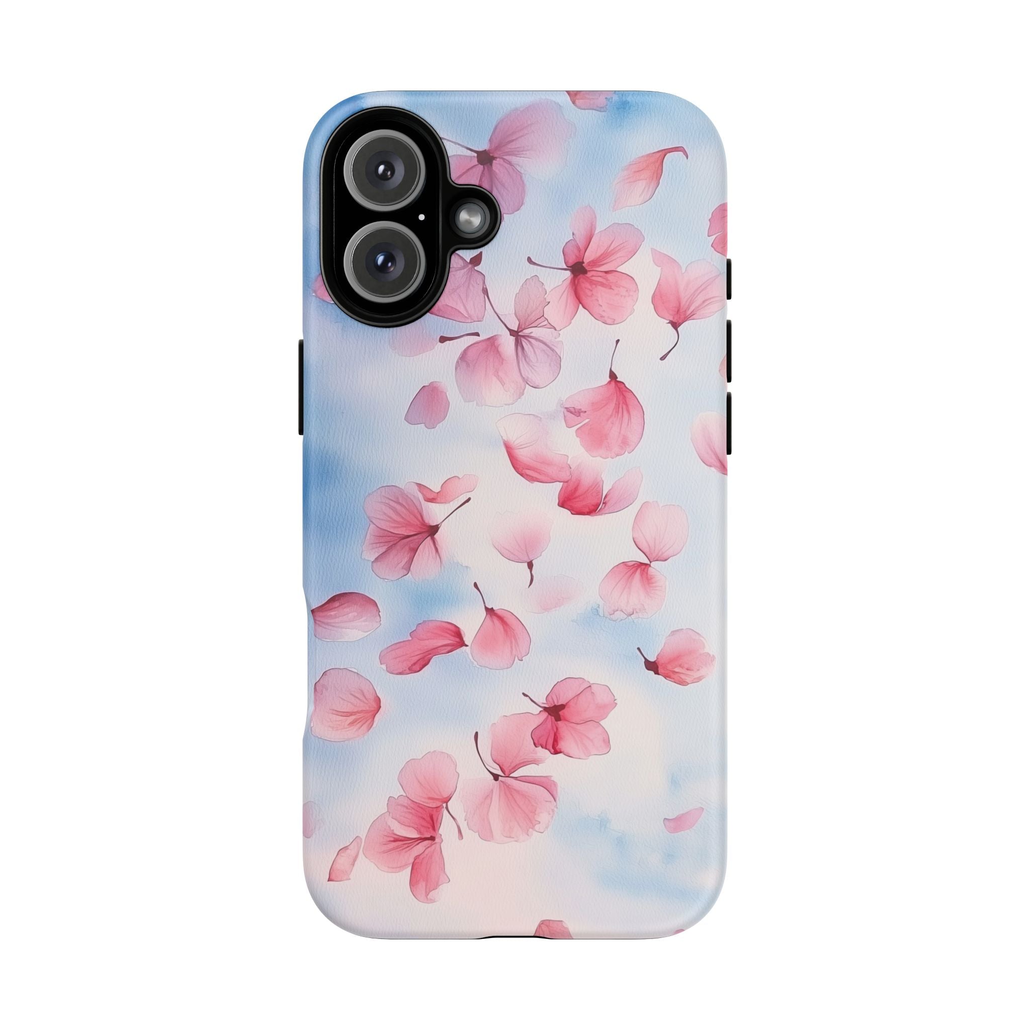 Floral Petal Tough iPhone Case | Pink Falling Blossoms