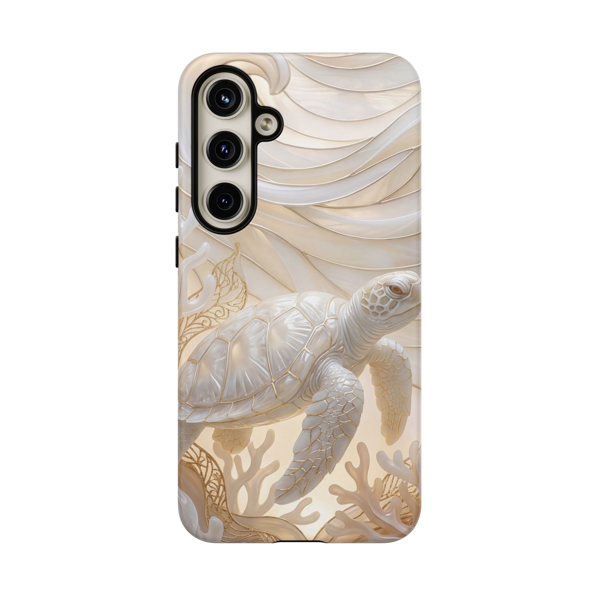 Sea Turtle Tough Samsung Galaxy Case — Elegant Nautical Coral Design