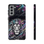Galaxy Lion Samsung Galaxy Phone Case | Neon Crowned Lion Protective Case