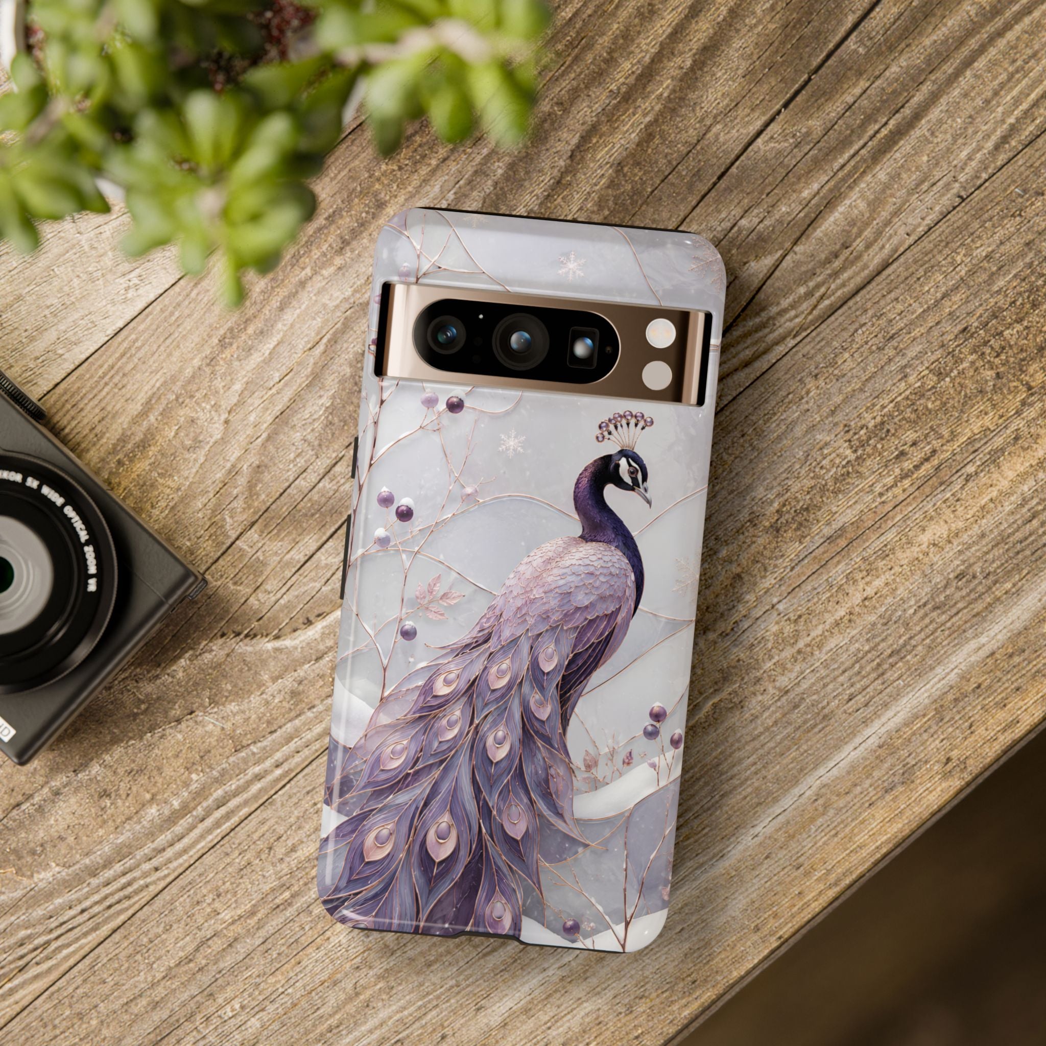 Peacock Google Pixel Phone Case | Lavender Peacock Phone Case