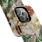 Custodia protettiva per iPhone Cranes &amp; Waves | Cover per telefono ispirata all'arte giapponese