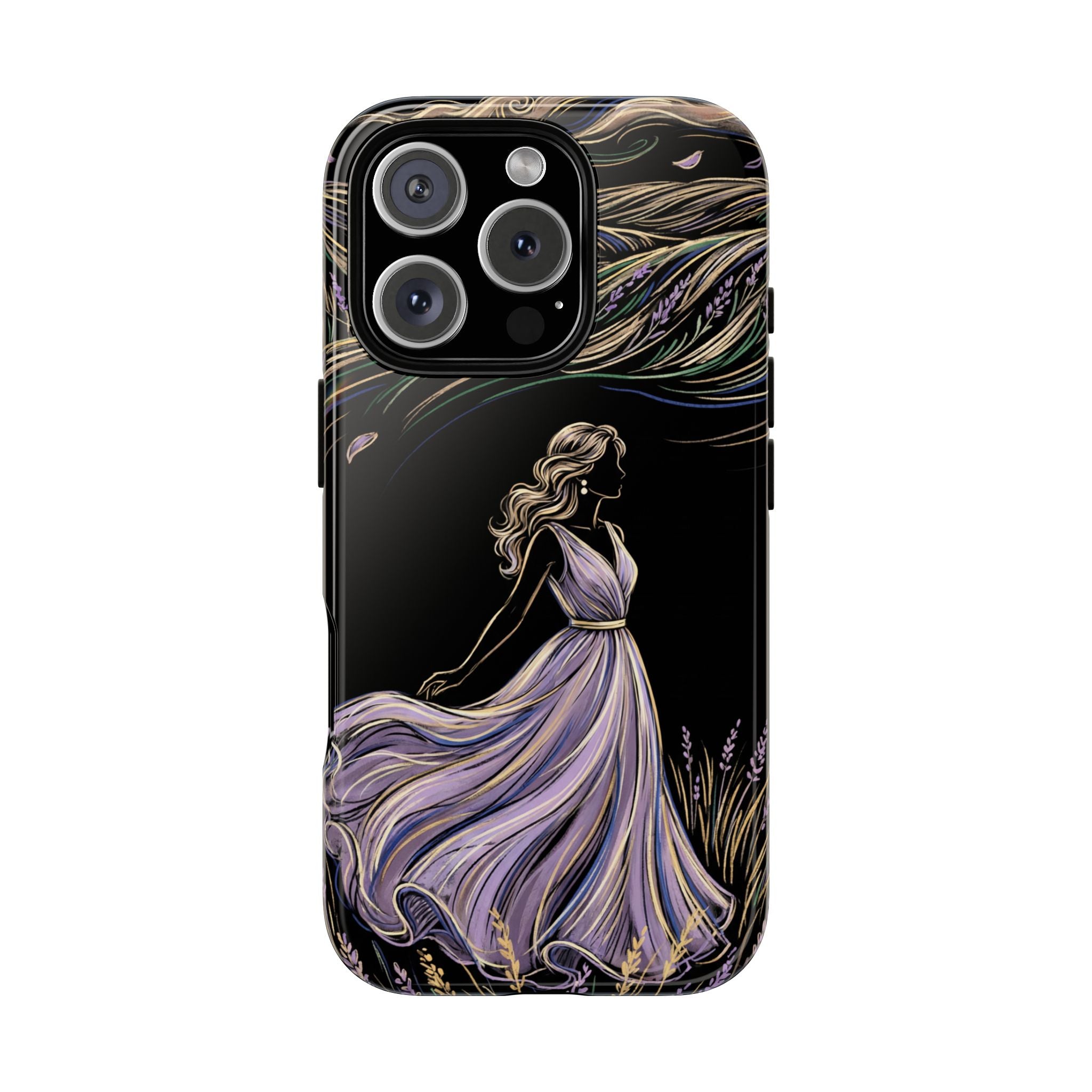 Lavender Breeze iPhone Case | Elegant Dancing Woman Floral Protection