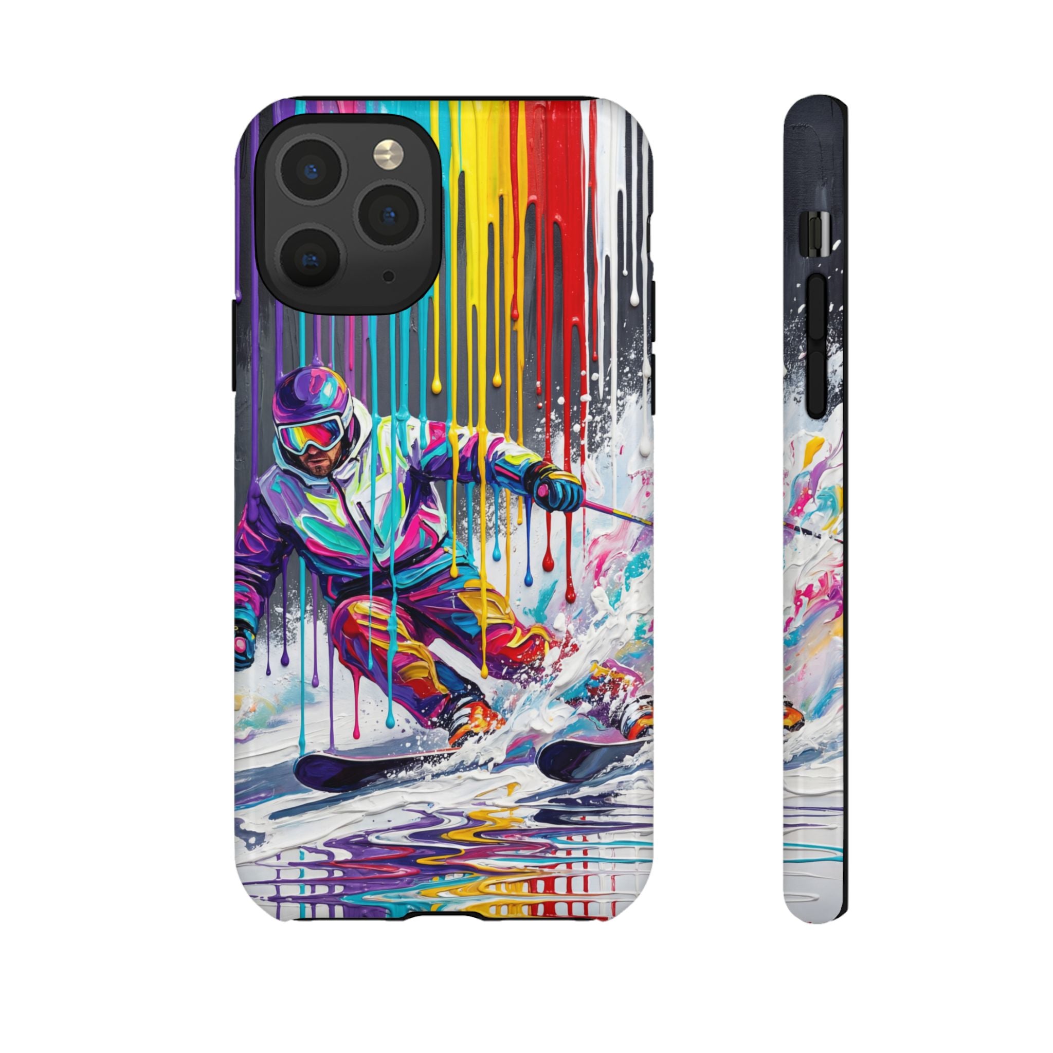 Colourful Skiing Drip Art Tough iPhone Case