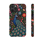 Peacock Floral Tough iPhone Case | Protective Phone Case with Colorful Garden Design