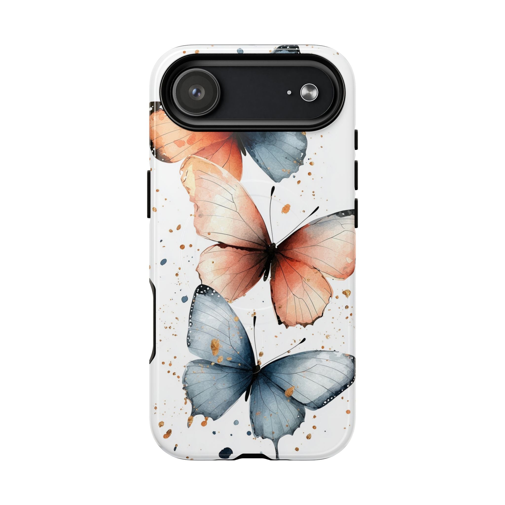 Custodia MagSafe resistente per iPhone con motivo farfalla acquerello