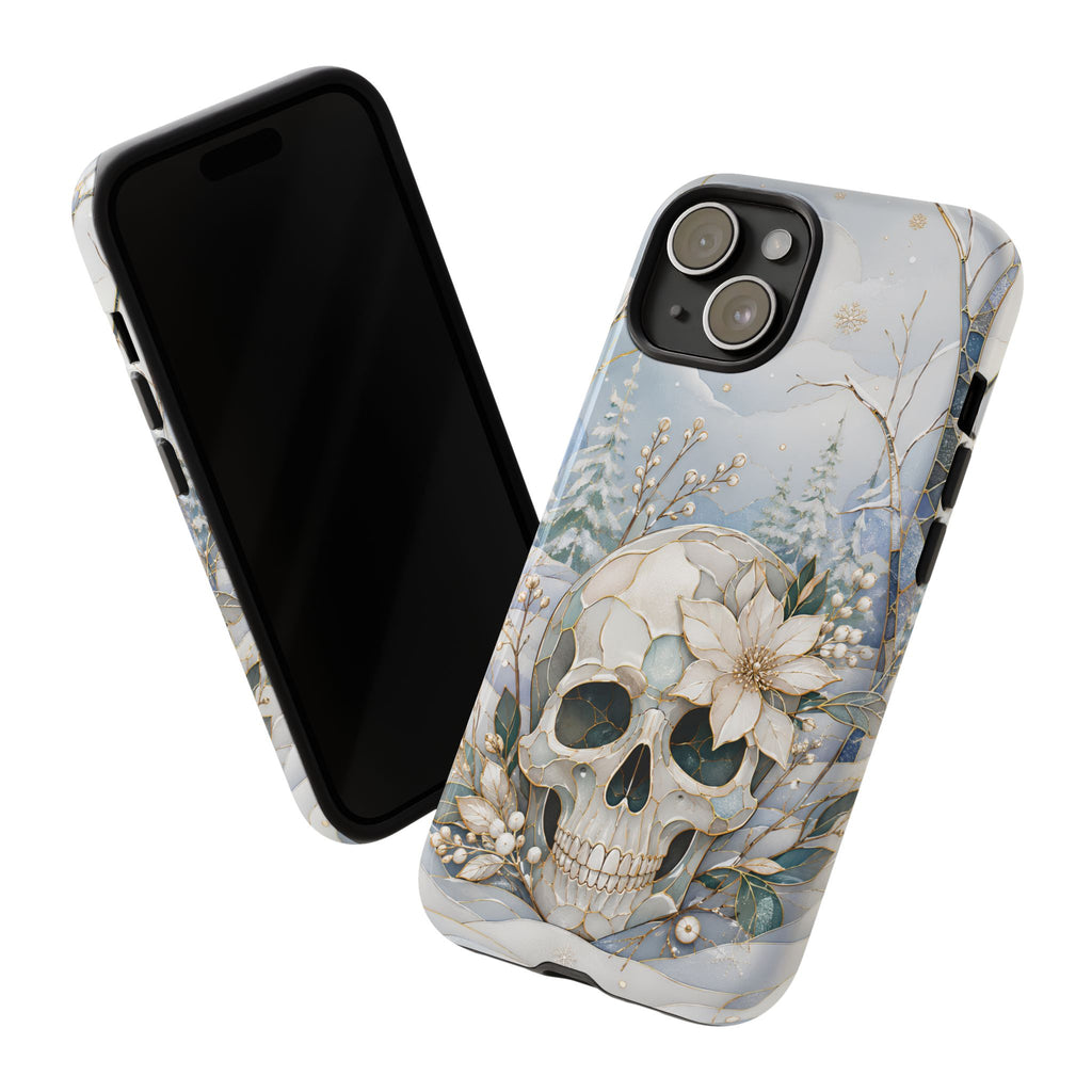 Gothic Skull iPhone Case | Winter Floral iPhone Case