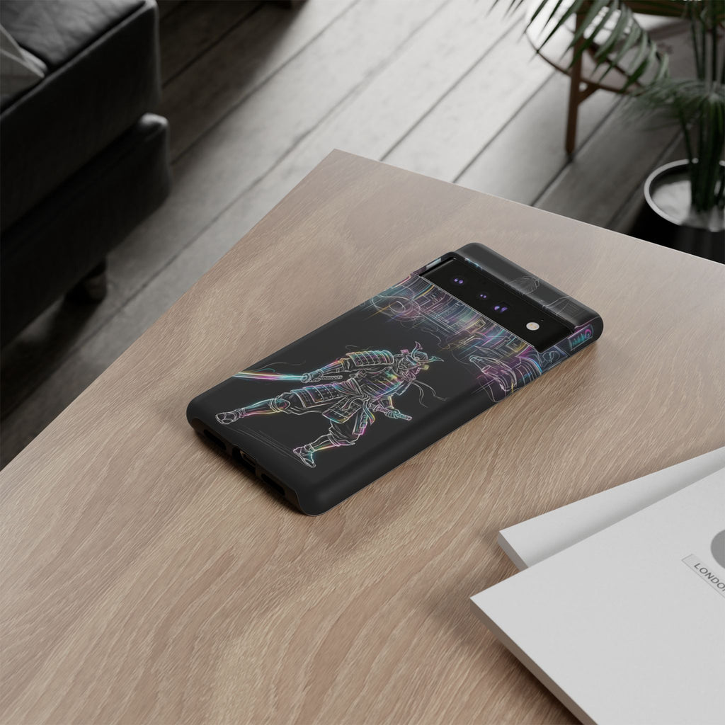 Neon Samurai Google Pixel Phone Case | Cyberpunk City Armor