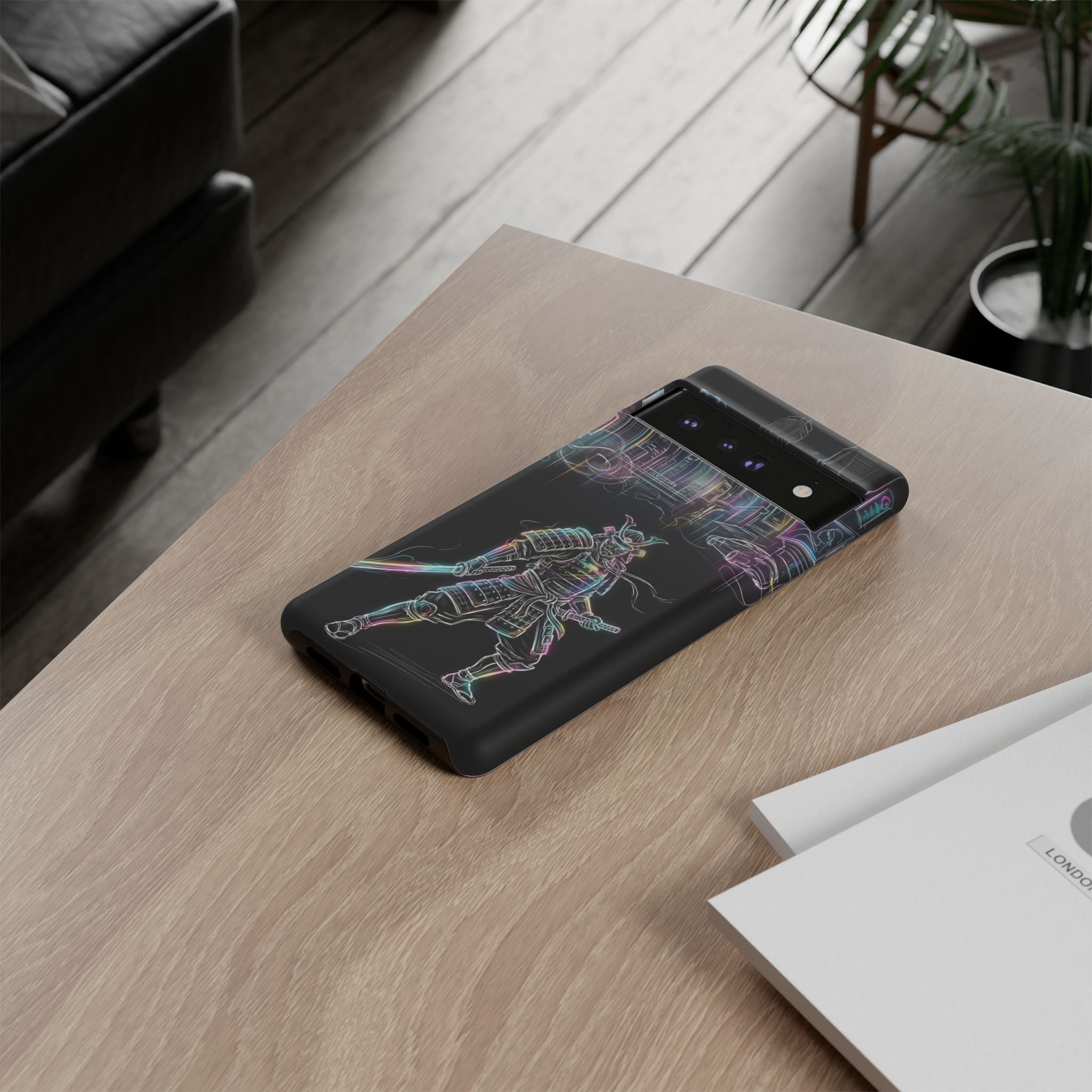 Neon Samurai Google Pixel Phone Case | Cyberpunk City Armor