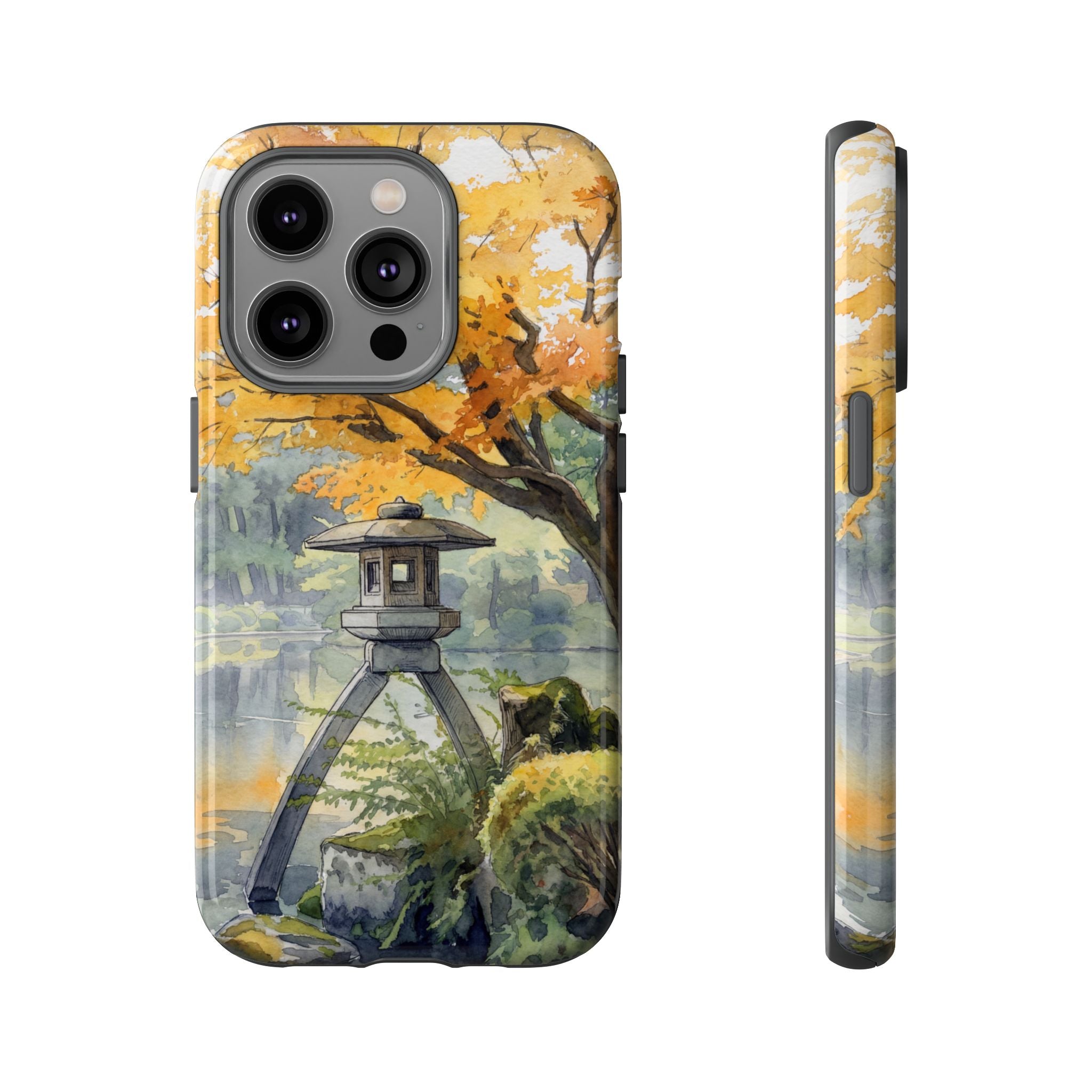 Autumn Japanese Garden iPhone Case | Scenic Lantern Fall