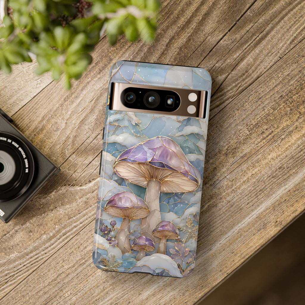 Iridescent Mushroom Illustration Google Pixel Phone Case | Protective Hard Case