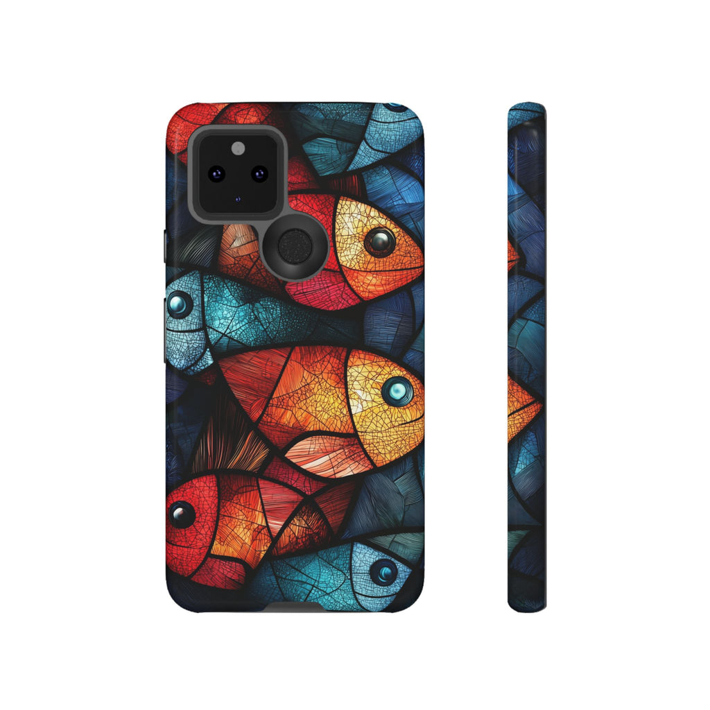 Fish Mosaic Tough Google Pixel Case — Colourful Artistic Fish Pattern
