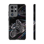 Neon Night Rider Samsung Galaxy Phone Case | Motorcycle Racing Protective Cover