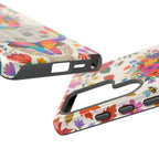 Floral Rainbow Cat Samsung Galaxy Phone Case | Cat News Design
