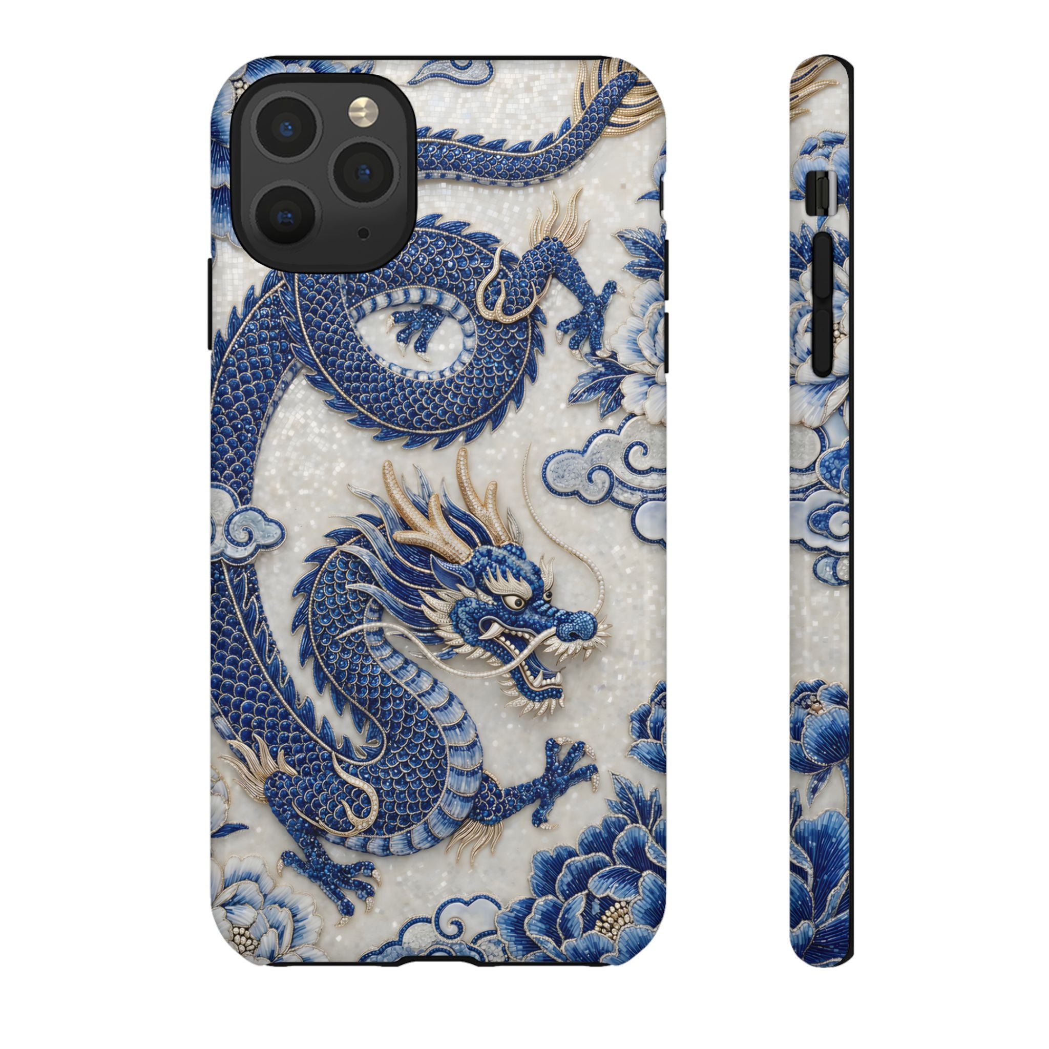 Asian Zodiac Dragon iPhone Case V2 | Blue & White Porcelain Luxury Protective Case | Year of the Dragon Gift
