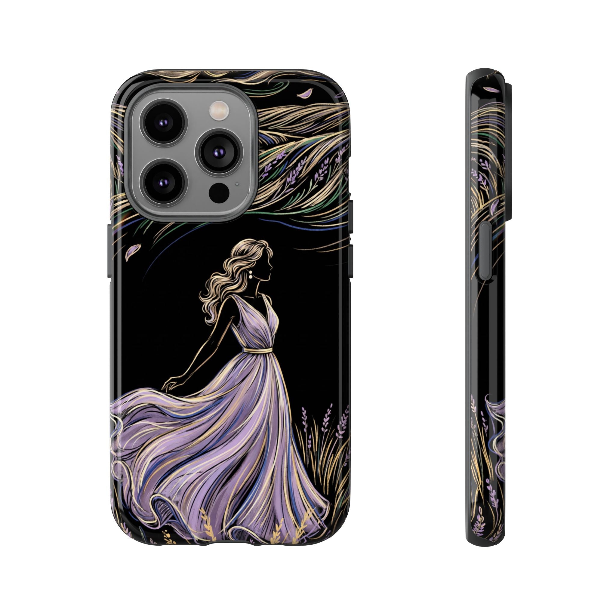 Lavender Breeze iPhone Case | Elegant Dancing Woman Floral Protection