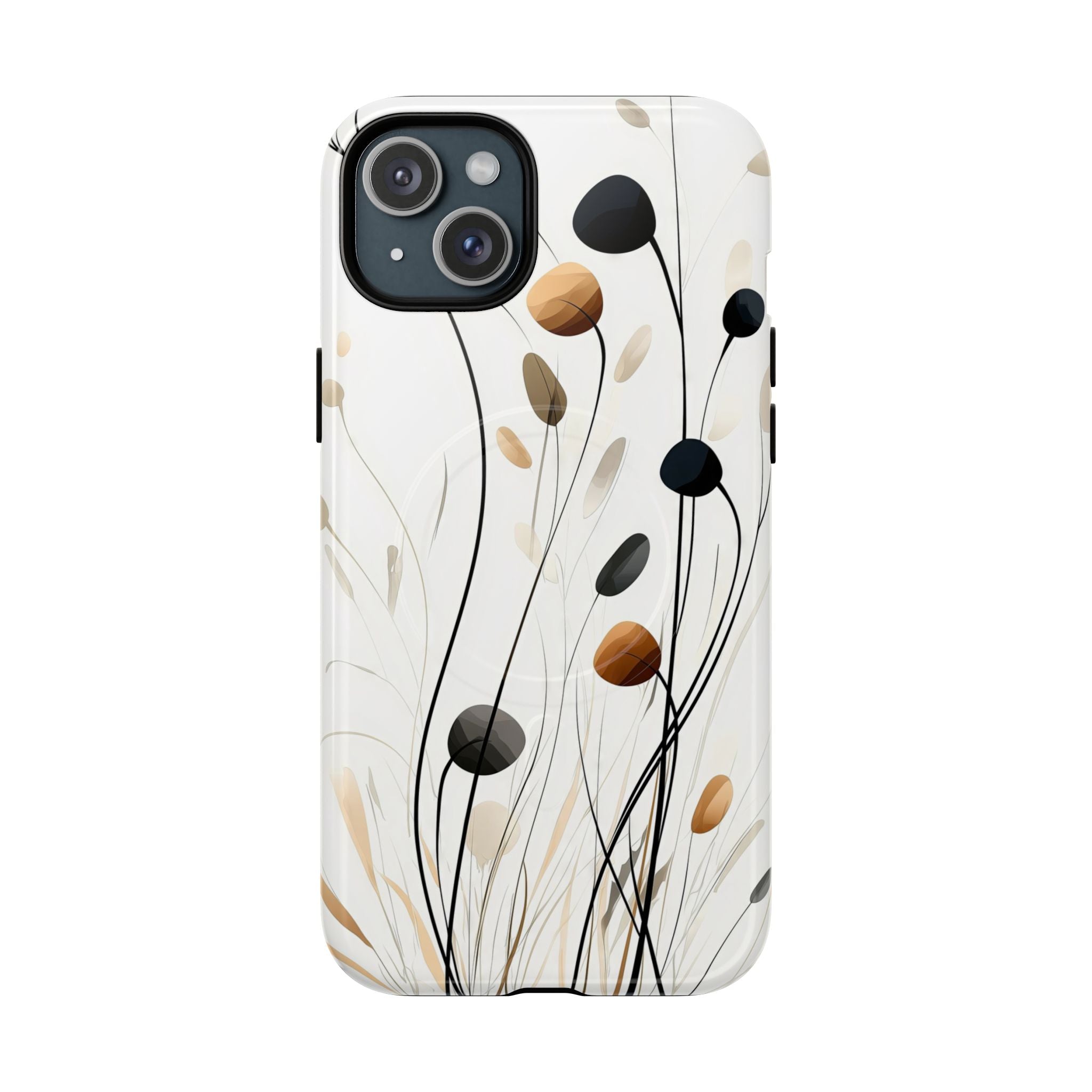 Custodia MagSafe per iPhone Floral Breeze | Design botanico neutro minimale