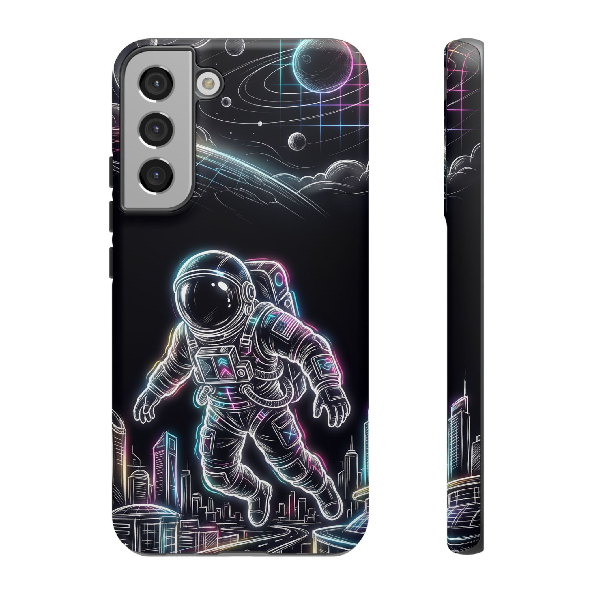 Space Explorer Astronaut Neon Samsung Galaxy Phone Case
