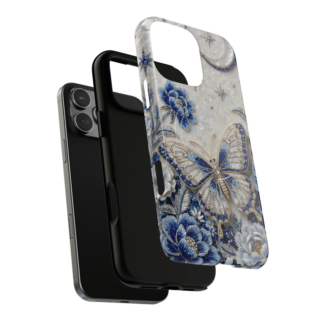 Blue Moon Butterfly MagSafe iPhone Case | Floral Protective Tough Case