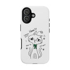 Curious Kitty Phone Case — Cute Cat Illustration with 'Hmm??' Text