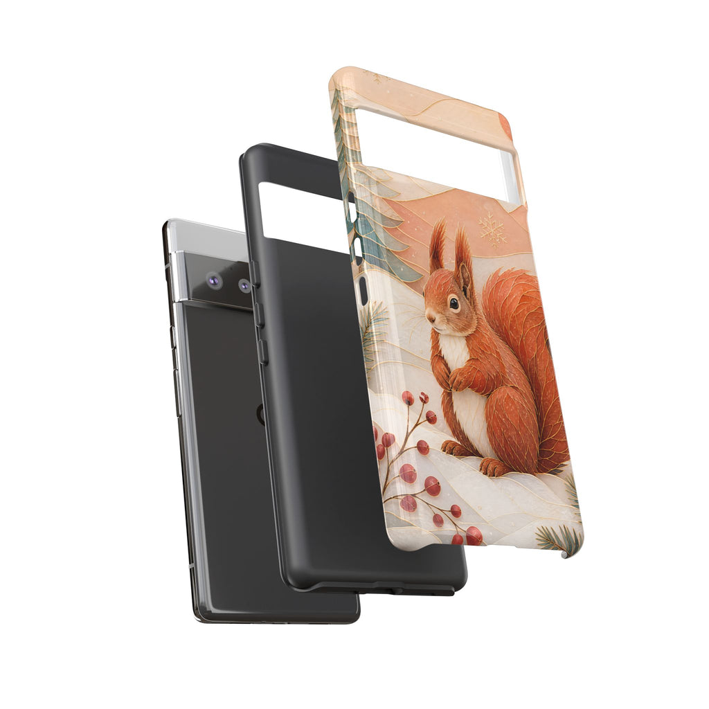 Winter Squirrel Google Pixel Phone Case | Woodland Animal Phone Case