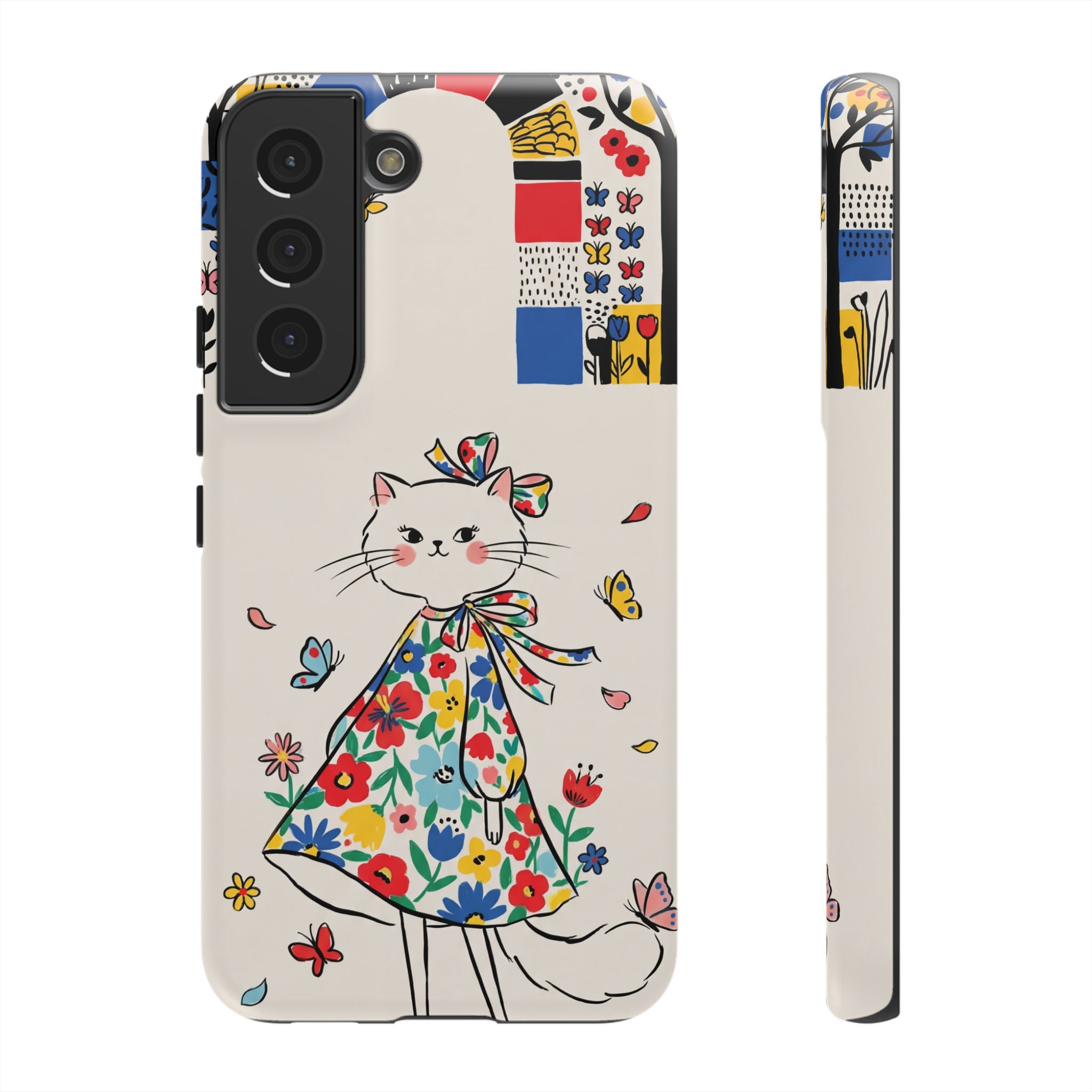 Floral Kitty Samsung Galaxy Phone Case | Cute Cat