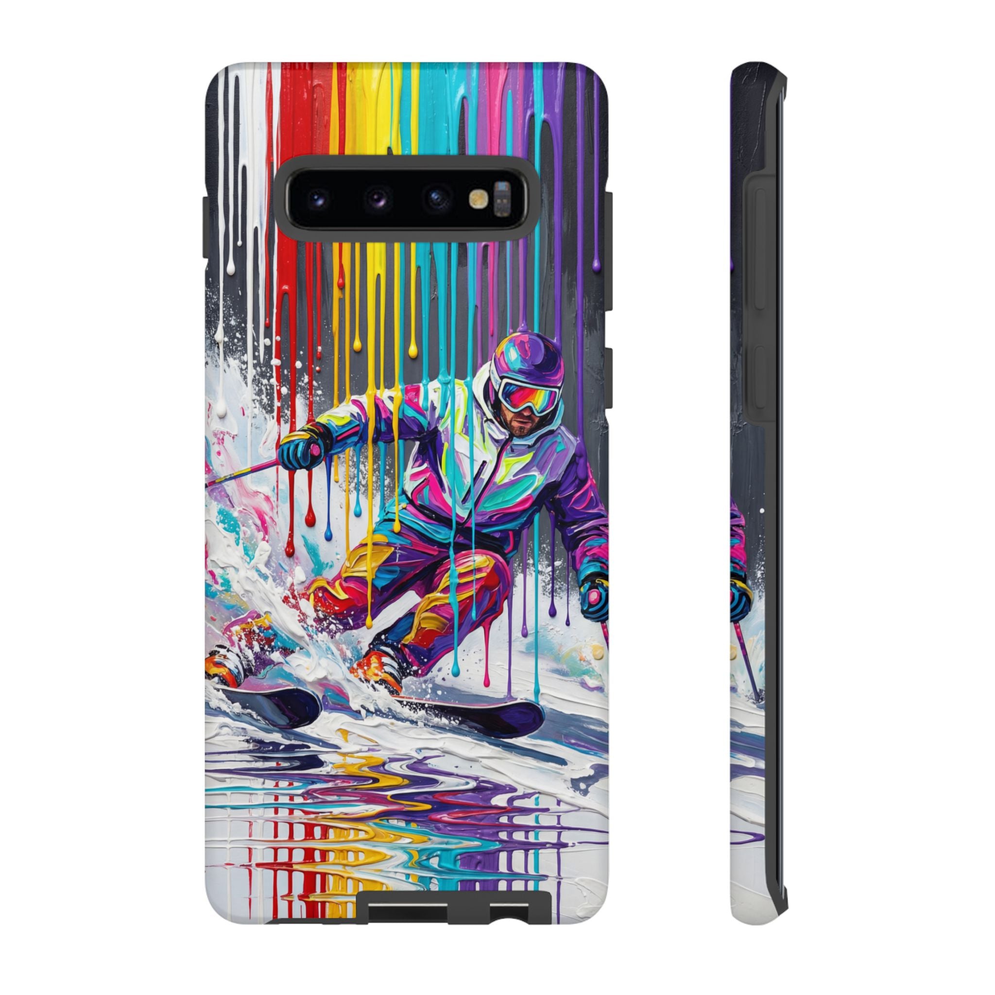 Colourful Skiing Drip Art Tough Samsung Galaxy Phone Case