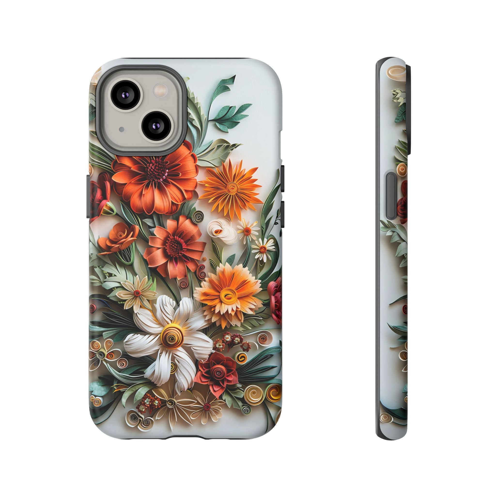 Floral Quilling Tough iPhone Case — Orange Daisy