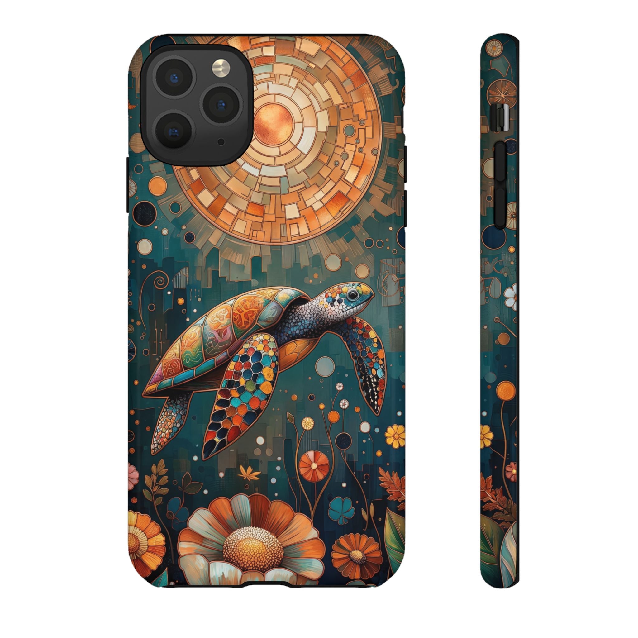 Sea Turtle Mosaic iPhone Case | Artistic Ocean Nature Protective Cover