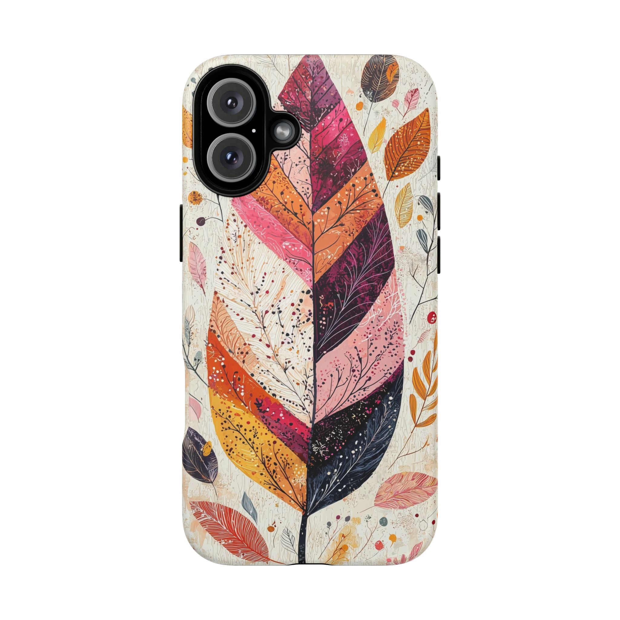 Autumn Leaf Tough iPhone Case | Watercolour Feathered Fall Design