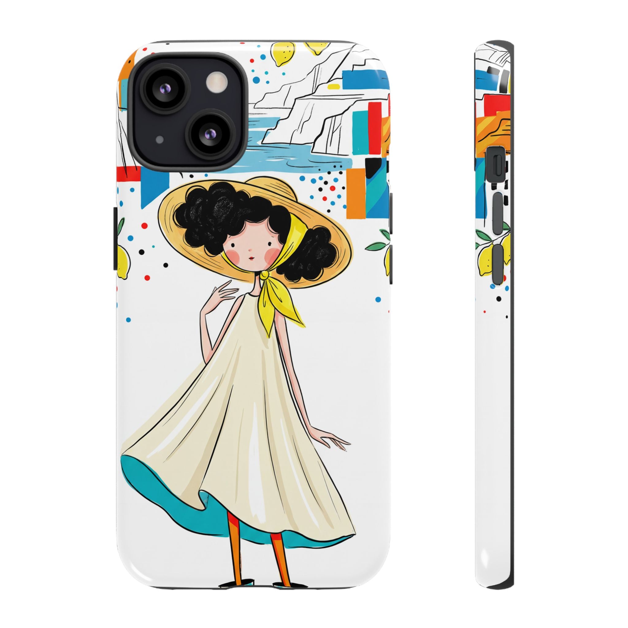 Cute Summer Girl iPhone Case | Whimsical Coastal Illustration Protective Case