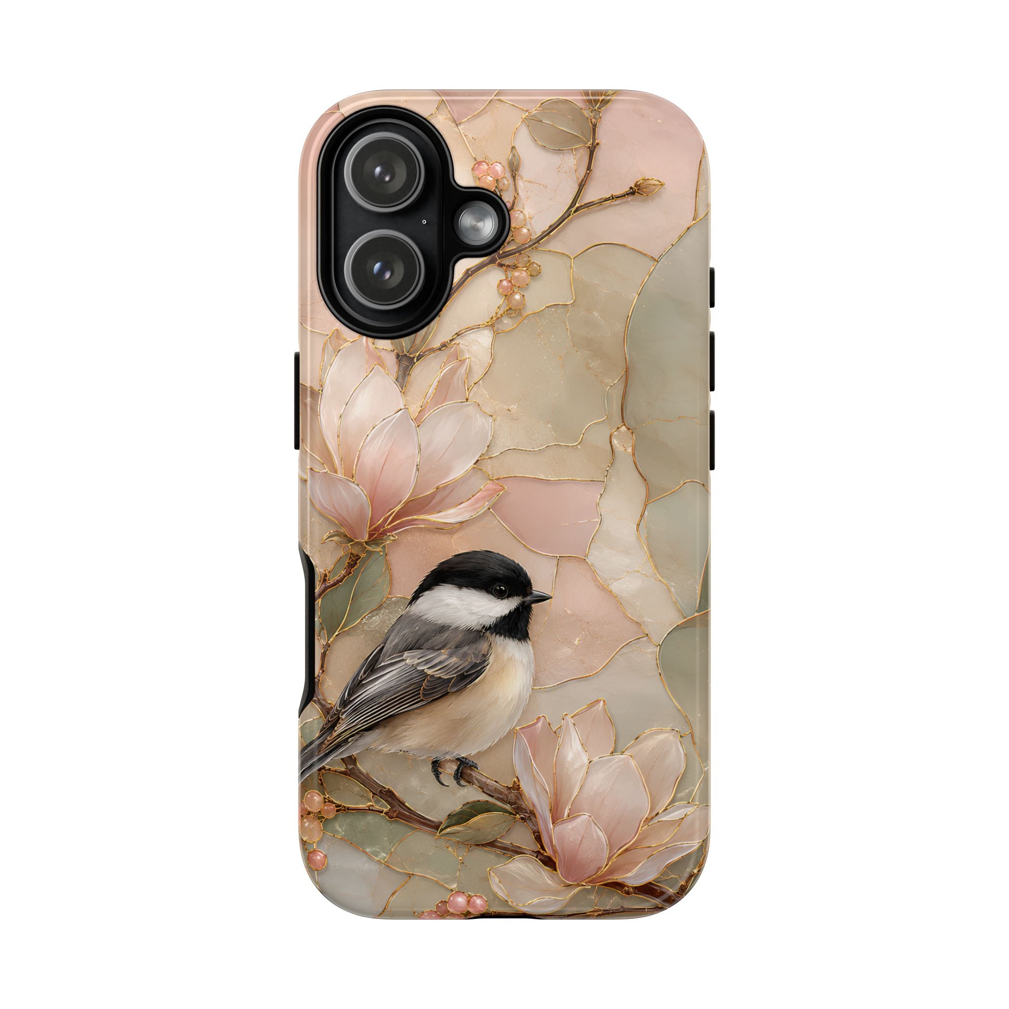 Chickadee iPhone Case | Magnolia Flower iPhone Case