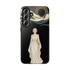 Art Nouveau Goddess Samsung Galaxy Phone Case | Elegant Woman Illustration on Black