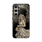 Custodia per telefono Samsung Galaxy robusta con ghirlanda floreale donna elegante