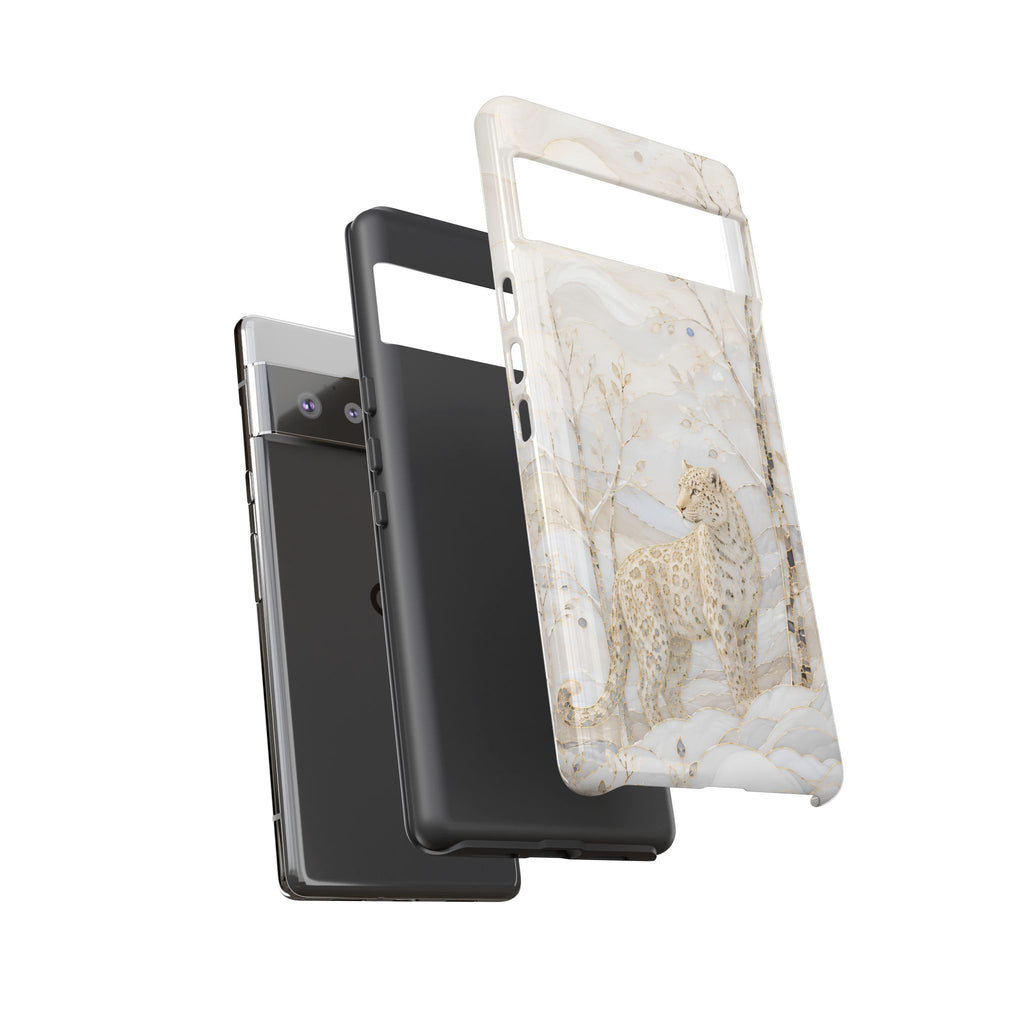 Snow Leopard Google Pixel Phone Case | Winter Forest Phone Case
