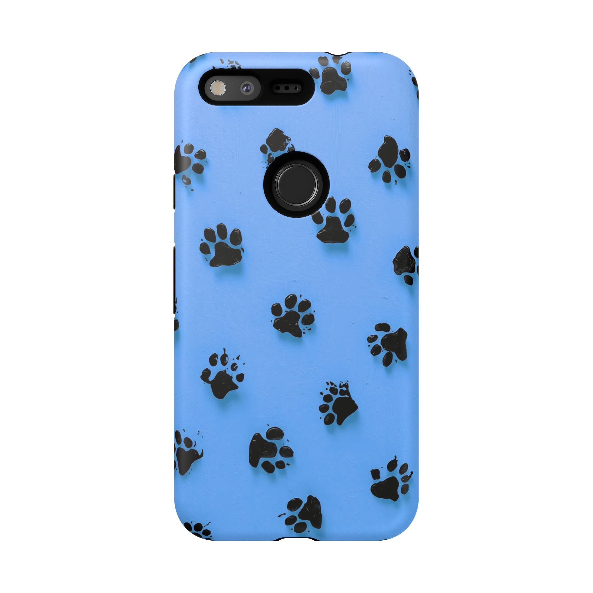 Blue Paw Print Tough Google Pixel Case — Protective Dog & Cat Lover Cover