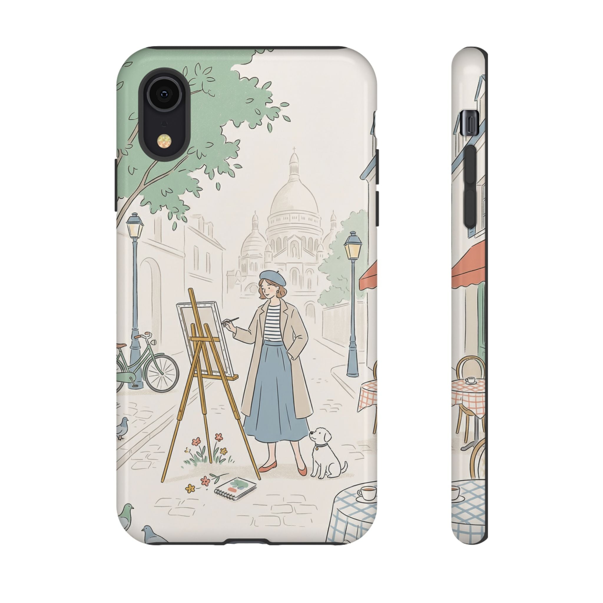 Artist in Paris iPhone Case | Vintage Painter Street Scene Protective Cover
