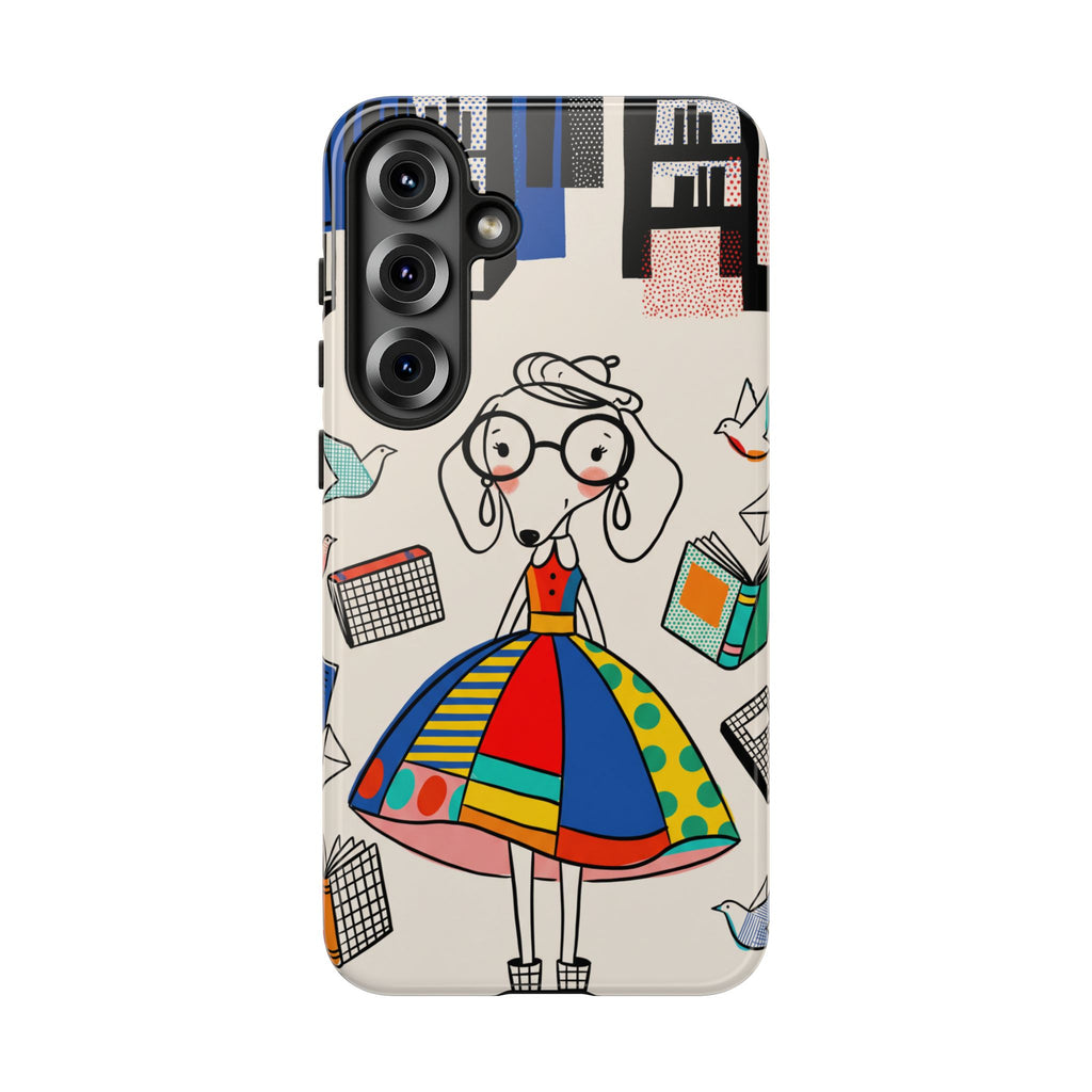Cute Dachshund Dog Illustration Samsung Galaxy Phone Case