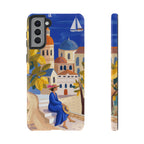 Custodia per telefono Samsung Galaxy Villaggio Mediterraneo | Design con Barca a Vela Panoramica e Limoneto