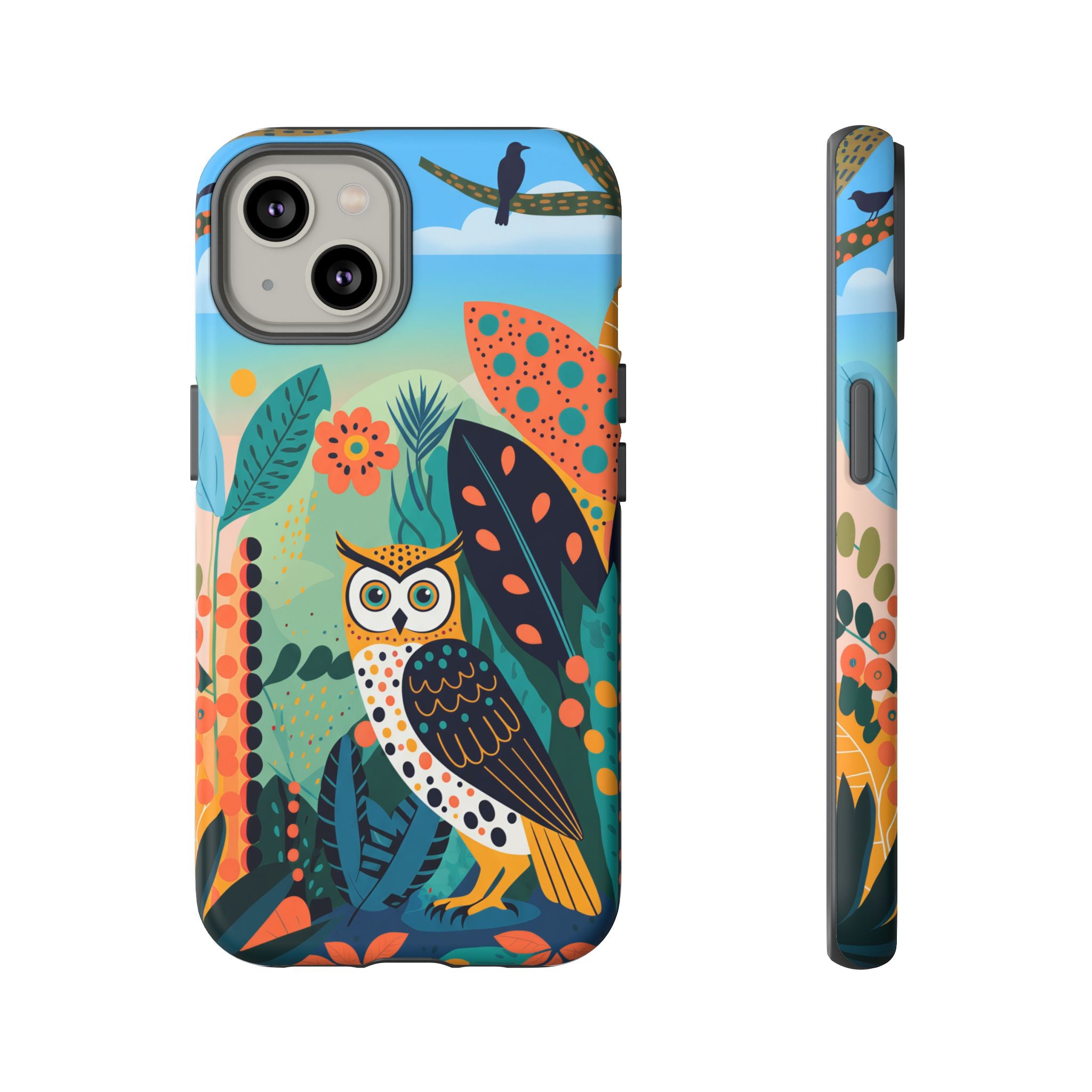 Botanical Forest Colourful Owl iPhone Case