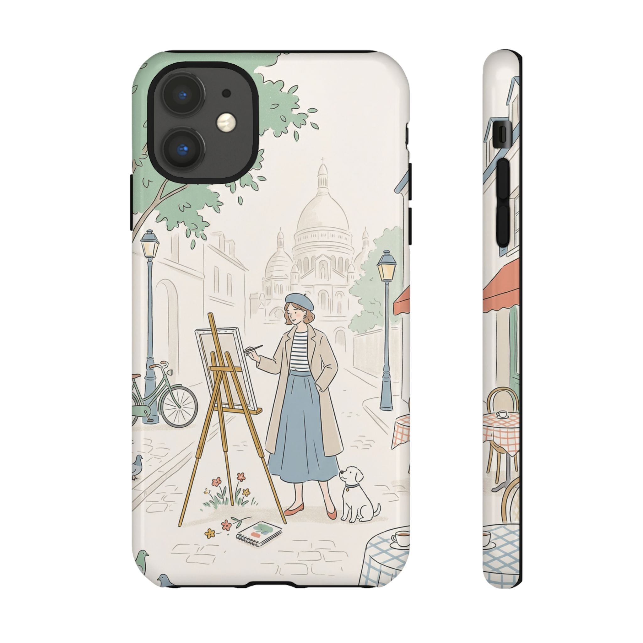 Artist in Paris iPhone Case | Vintage Painter Street Scene Protective Cover